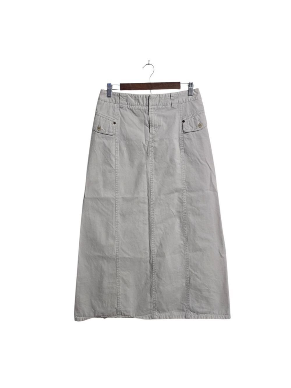 Eddie Bauer A-Line Double Vented Khaki Midi Skirt Sz 4
